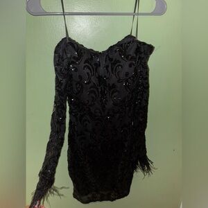 Elegant Black Sequin Dress